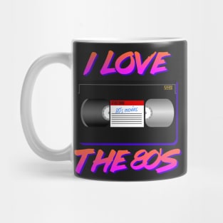 I Love the 80's Radical Retro Neon T-Shirt Mug